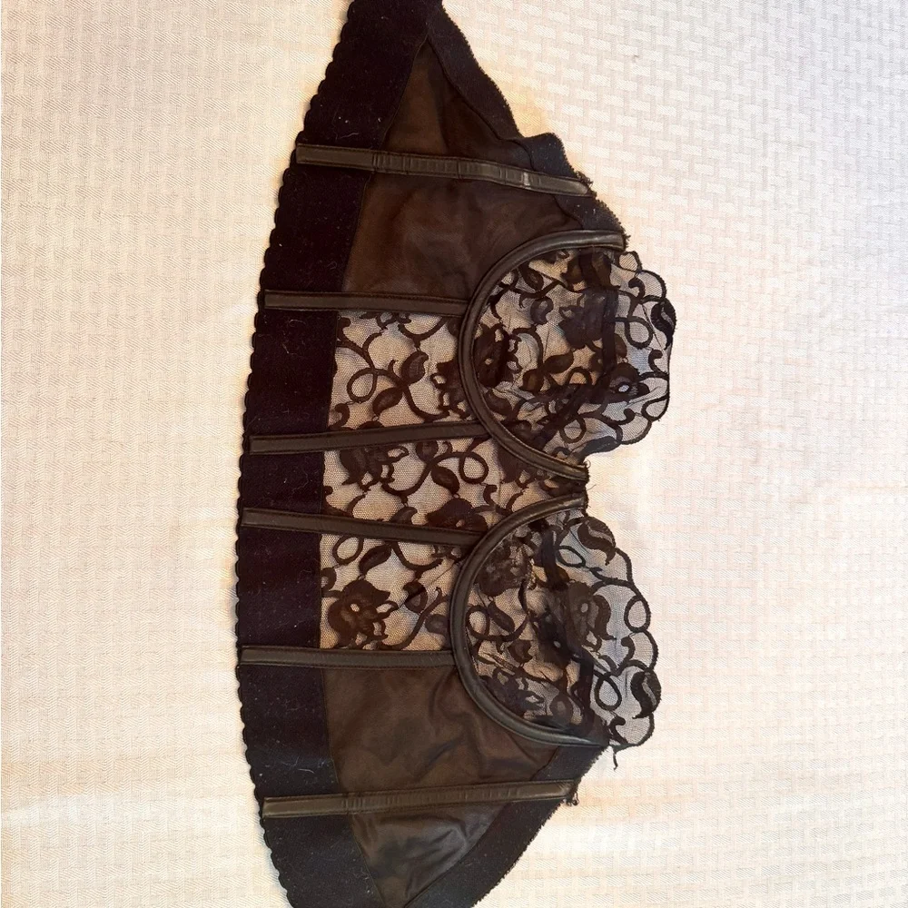 Vintage Valmont Black Lace Bustier Corset‎ ILGWU Union Made USA 38C